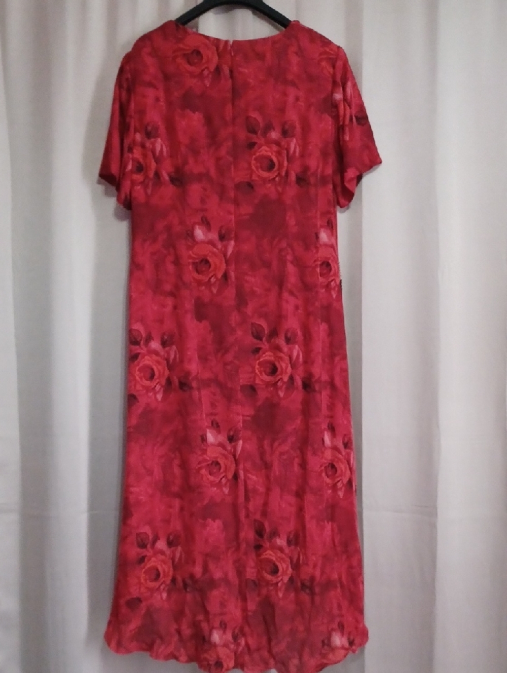 Spenser Jeremy Woman Silk Rosette High/Low Asymmetrical Hem Midi Dress Sz 16 - Picture 10 of 14
